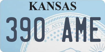 KS license plate 390AME