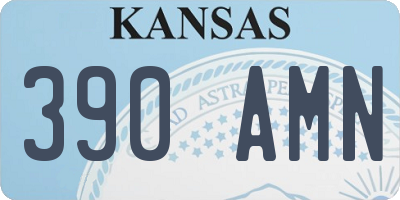 KS license plate 390AMN
