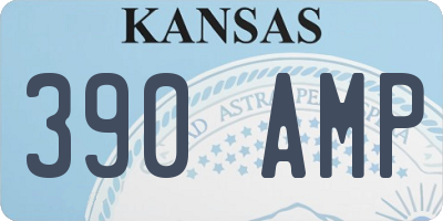 KS license plate 390AMP