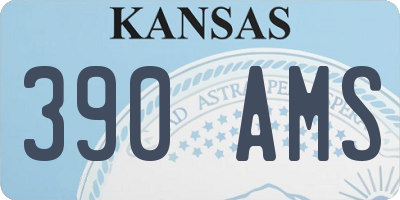 KS license plate 390AMS