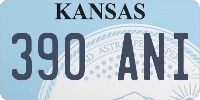 KS license plate 390ANI