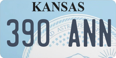 KS license plate 390ANN