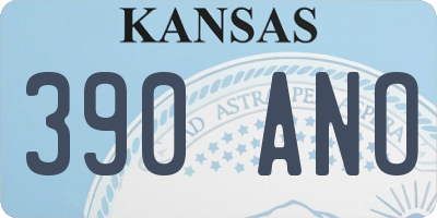 KS license plate 390ANO
