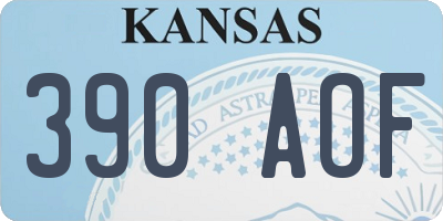 KS license plate 390AOF