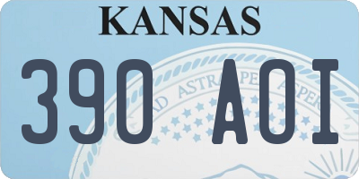KS license plate 390AOI
