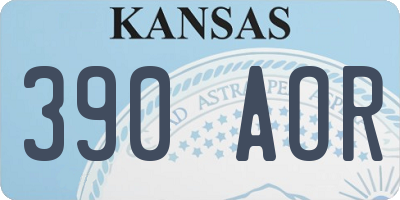 KS license plate 390AOR