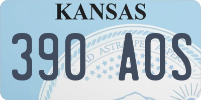 KS license plate 390AOS
