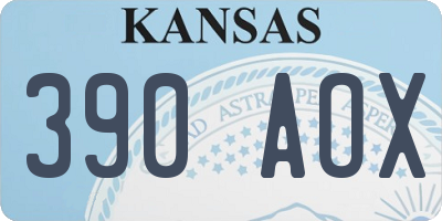 KS license plate 390AOX