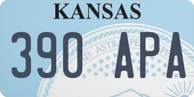 KS license plate 390APA