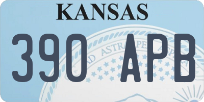 KS license plate 390APB
