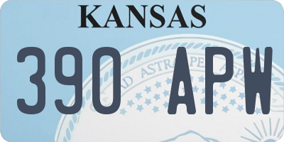 KS license plate 390APW
