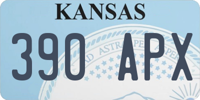 KS license plate 390APX