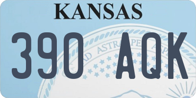 KS license plate 390AQK