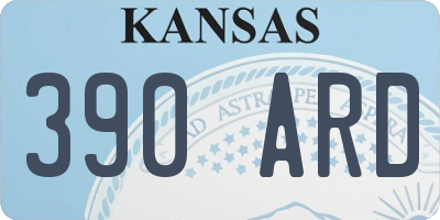KS license plate 390ARD