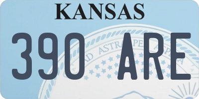 KS license plate 390ARE