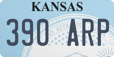 KS license plate 390ARP