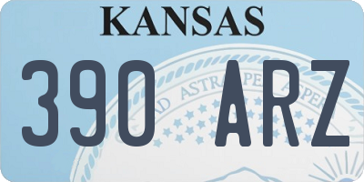 KS license plate 390ARZ