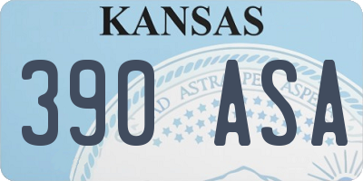 KS license plate 390ASA