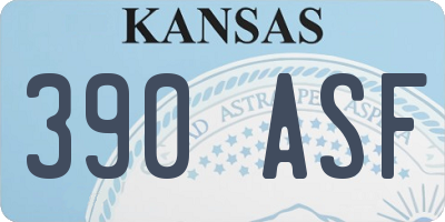 KS license plate 390ASF