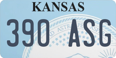 KS license plate 390ASG