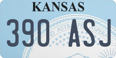 KS license plate 390ASJ