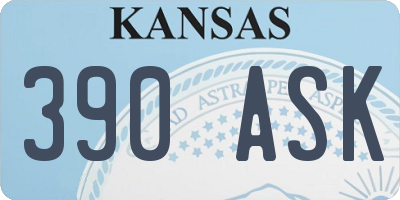 KS license plate 390ASK