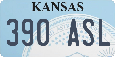 KS license plate 390ASL