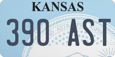 KS license plate 390AST