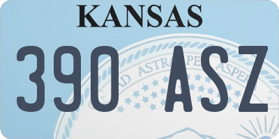 KS license plate 390ASZ