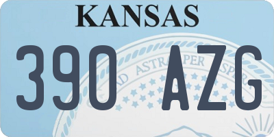 KS license plate 390AZG