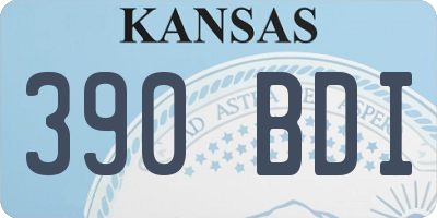 KS license plate 390BDI
