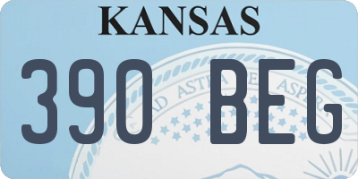 KS license plate 390BEG
