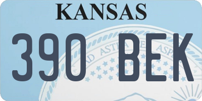 KS license plate 390BEK