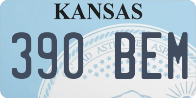 KS license plate 390BEM