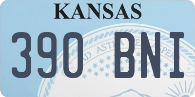 KS license plate 390BNI