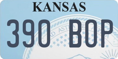 KS license plate 390BOP