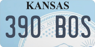 KS license plate 390BOS