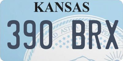 KS license plate 390BRX
