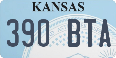 KS license plate 390BTA