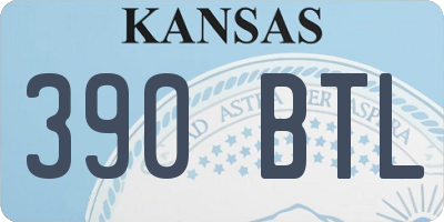 KS license plate 390BTL