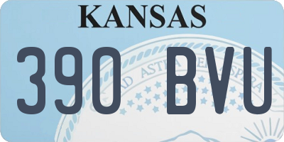 KS license plate 390BVU