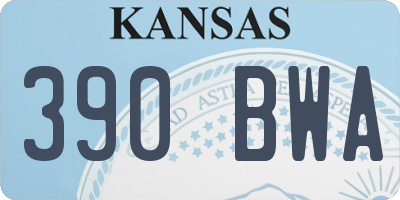 KS license plate 390BWA