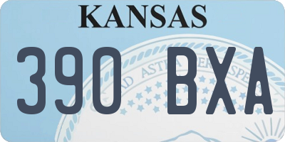 KS license plate 390BXA