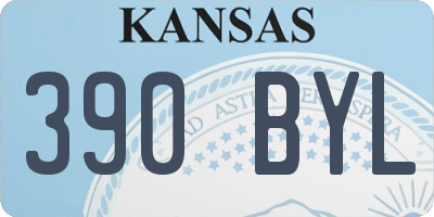KS license plate 390BYL