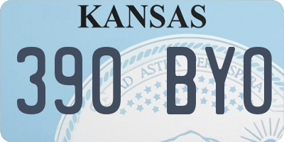 KS license plate 390BYO