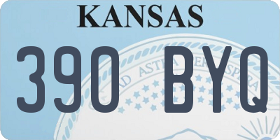 KS license plate 390BYQ