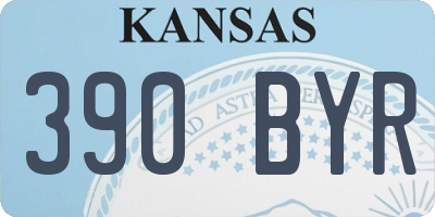 KS license plate 390BYR