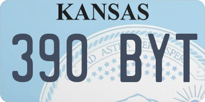 KS license plate 390BYT