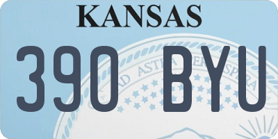 KS license plate 390BYU