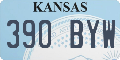 KS license plate 390BYW